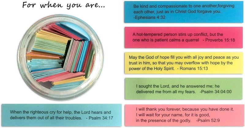 VANWYCHEN Bible Verses Jar, the Hope Jar Read Me When Bible Verses Jar with Colored Bible Verses, Scripture Prayer Jar Bible Gifts for Women Church Faith Based - Image 2